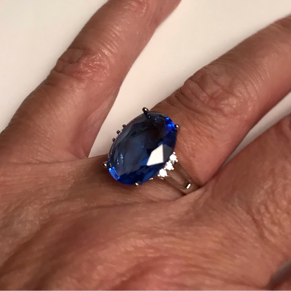 Tanzanite Stamped 925 Sterling Silver Ring